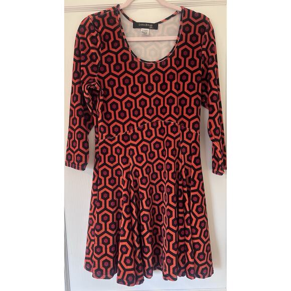 Pinup Couture Dresses & Skirts - Pinup Couture Velvet Overlook Hotel Skater Dress Hexagon XL Laura Byrnes PUG